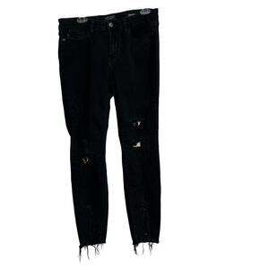 Judy Blue Juliana Black Mid-Rise Skinny Leopard Patch Size 11/30